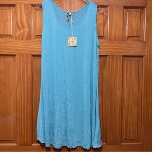 Comfy USA Women's Blue Tunic Top/Swim Coverup XL NWT